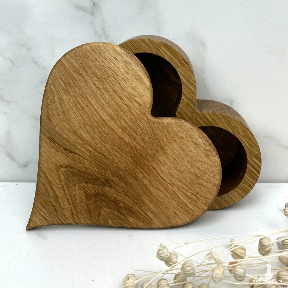 Drewniane pudełko serce